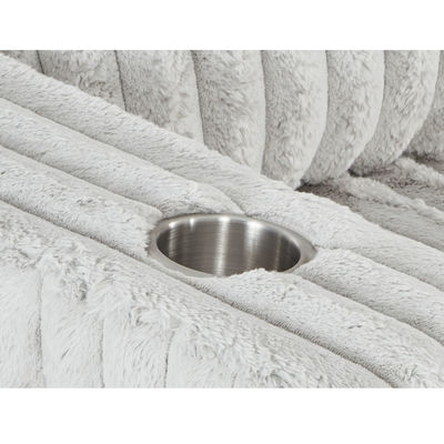 Canapé couchette en forme de U avec lit et rangement à étirer Chaise et porte-gobelets, en tissu de velours gris clair