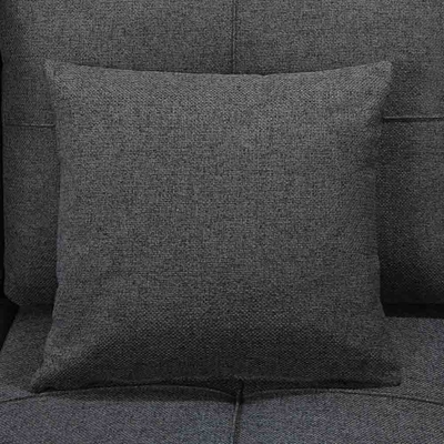 Canapé couchage en forme de L avec lit et rangement, en tissu gris neutre