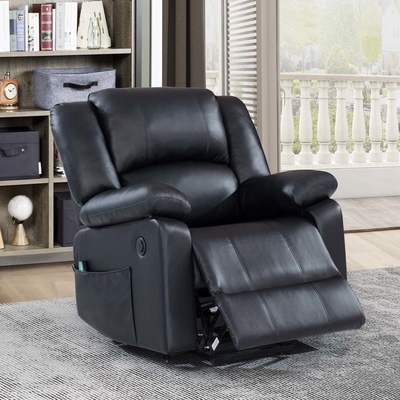 Chaise élévatrice avec fonction de massage réglable et système de chauffage, faux cuir noir