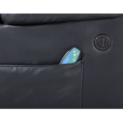 Chaise élévatrice avec fonction de massage réglable et système de chauffage, faux cuir noir