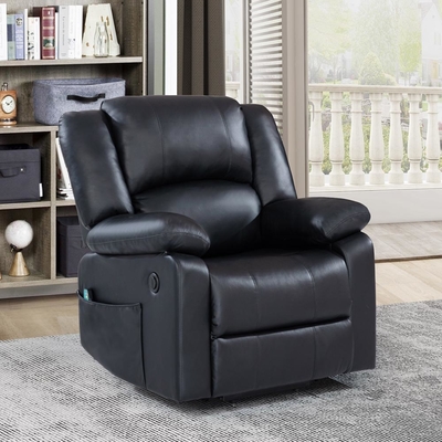 Chaise élévatrice avec fonction de massage réglable et système de chauffage, faux cuir noir