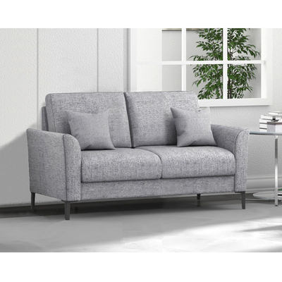 3 pièces de canapé avec oreillers, drap gris clair