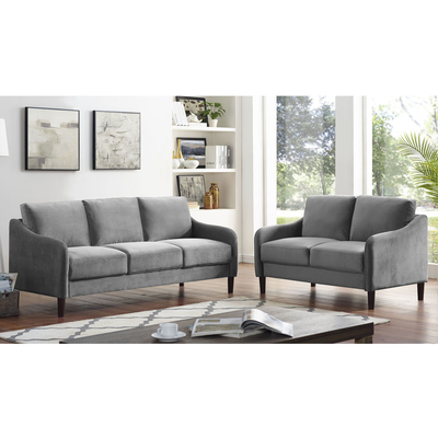 Un ensemble de canapés en 3 pièces, en tissu gris