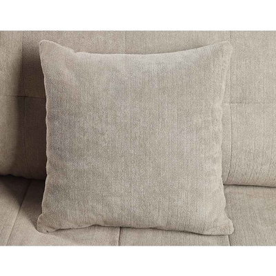 3 pièces ensemble de canapé avec oreillers, gris clair chenille