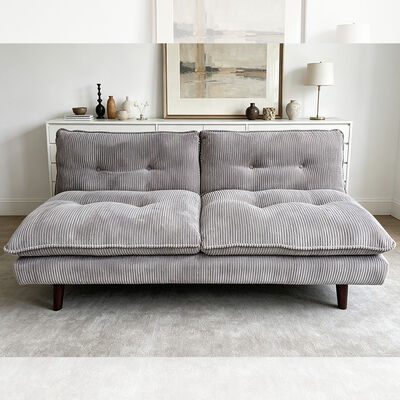 Couchette convertible en tissu gris en coton