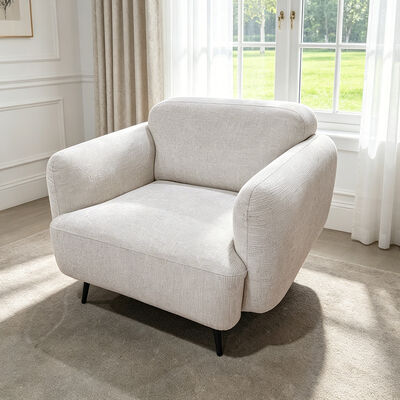 3 Piece Sofa set with Pillows, Beige Fabric