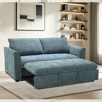 Lit de canapé convertible de taille queen, lit confortable avec dossier réglable, lit de canapé Futon, tissu teal