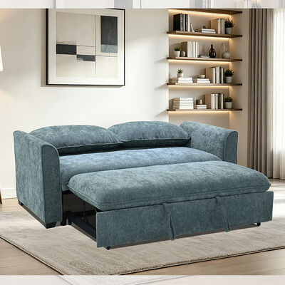Lit de canapé convertible de taille queen, lit confortable avec dossier réglable, lit de canapé Futon, tissu teal