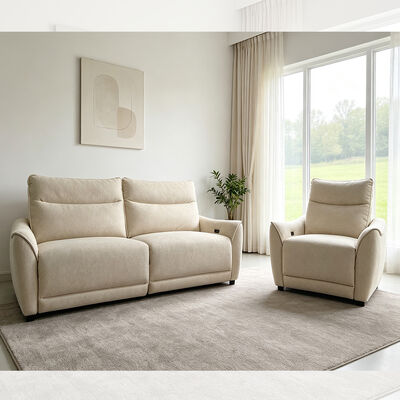 Couchette Power Recliner avec zéro gravité et Wall Hugger, mousse haute densité, tissu beige