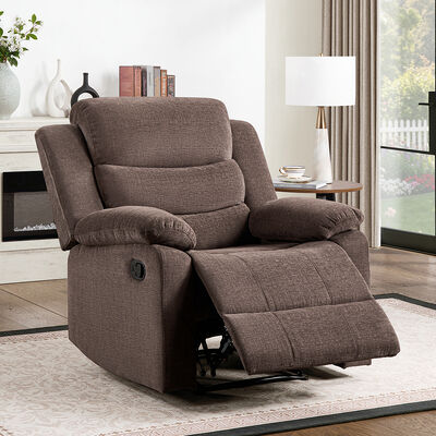 Fauteuil inclinable, tissu marron